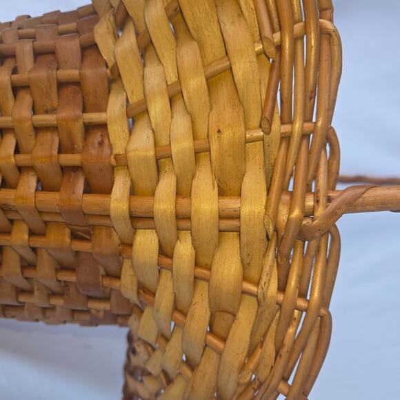 Vintage Rattan Wicker Floor Vase Basket Handles 24" x 11" Pot Planter Portugal - Picture 9 of 16